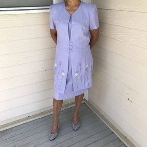 Vintage Lilac Purple Floral Dress